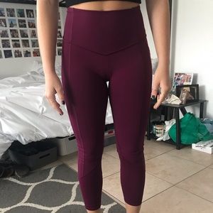Maroon Lulu Cropped Leggings